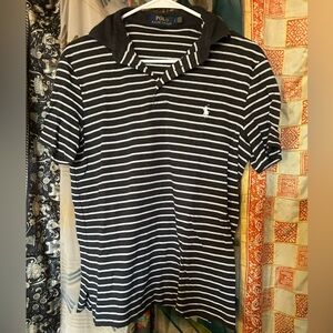 Polo by Ralph Lauren Navy and White Striped Men's Polo